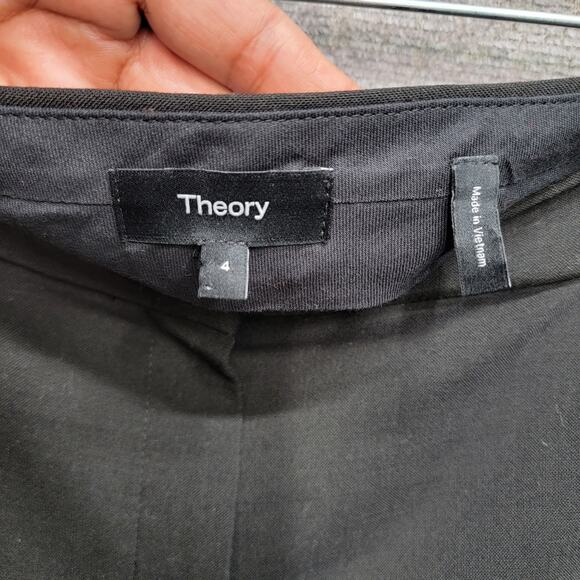 THEORY WIDE LEG CROP WOOL BLEND PANTS, SIZE 4 - Picture 4 of 10
